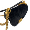 シャネル CHANEL ボーイシャネルメッセンジャー ブラック　ゴールド金具 ベロア レディース ショルダーバッグ
