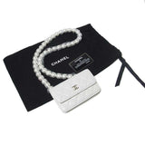 シャネル CHANEL マトラッセ パールチェーン ウォレット AP1839 ホワイト ラムスキン レディース ショルダーバッグ