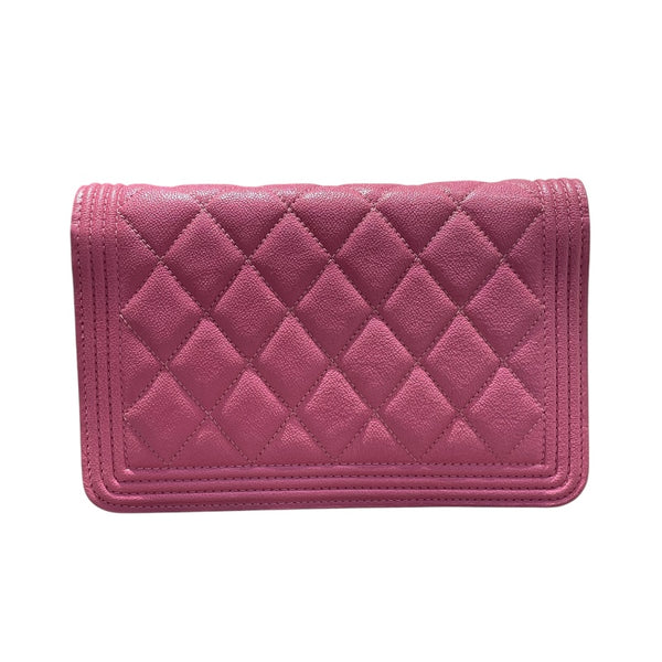 シャネル CHANEL ボーイシャネルチェーンショルダ A81969 ピンク　GD金具 キャビアスキン レディース ショルダーバッグ