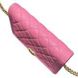 シャネル CHANEL ボーイシャネルチェーンショルダ A81969 ピンク　GD金具 キャビアスキン レディース ショルダーバッグ