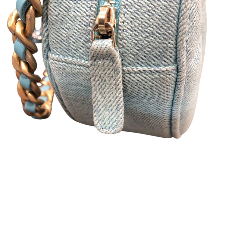 シャネル CHANEL CHANEL19 ラウンドチェーンショルダー AP0945 ライトブルー/ゴールド、シルバー金具 デニム レディース ショルダーバッグ