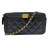 シャネル CHANEL ボーイシャネル チェーンウォレット A84069 ブラック ゴールド金具 ラムスキン レディース ショルダーバッグ