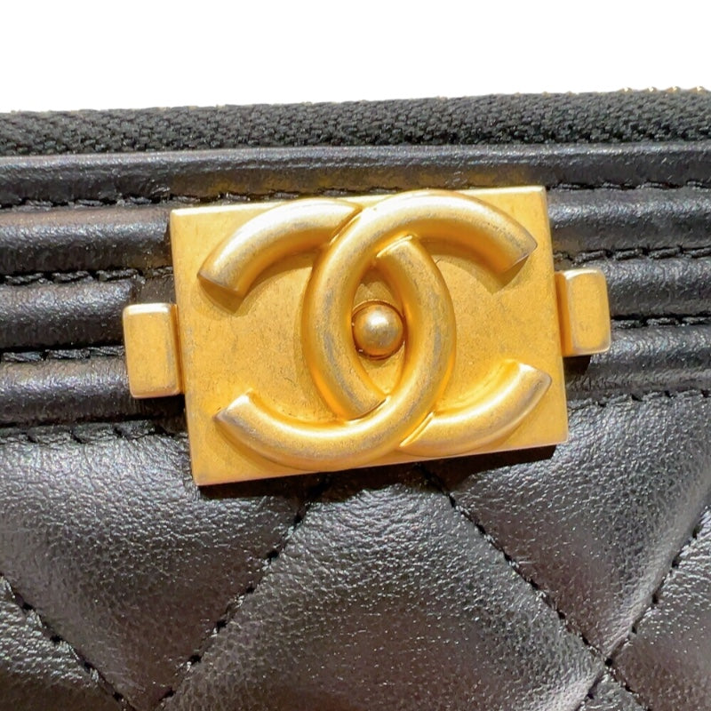 シャネル CHANEL ボーイシャネル チェーンウォレット A84069 ブラック ゴールド金具 ラムスキン レディース ショルダーバッグ