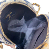 シャネル CHANEL CHANEL19　ラウンドチェーンショルダー ネイビー/ホワイト　ゴールド/シルバー金具 ツイード レディース ショルダーバッグ