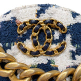 シャネル CHANEL CHANEL19　ラウンドチェーンショルダー ネイビー/ホワイト　ゴールド/シルバー金具 ツイード レディース ショルダーバッグ