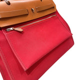 エルメス HERMES エールバッグジップPM □O刻　(2011年製) ブーゲンビリア　 シルバー金具 トワル/ハンター ユニセックス ハンドバッグ