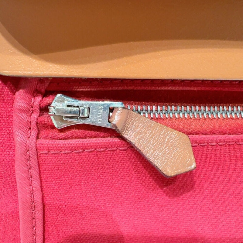 エルメス HERMES エールバッグジップPM □O刻　(2011年製) ブーゲンビリア　 シルバー金具 トワル/ハンター ユニセックス ハンドバッグ