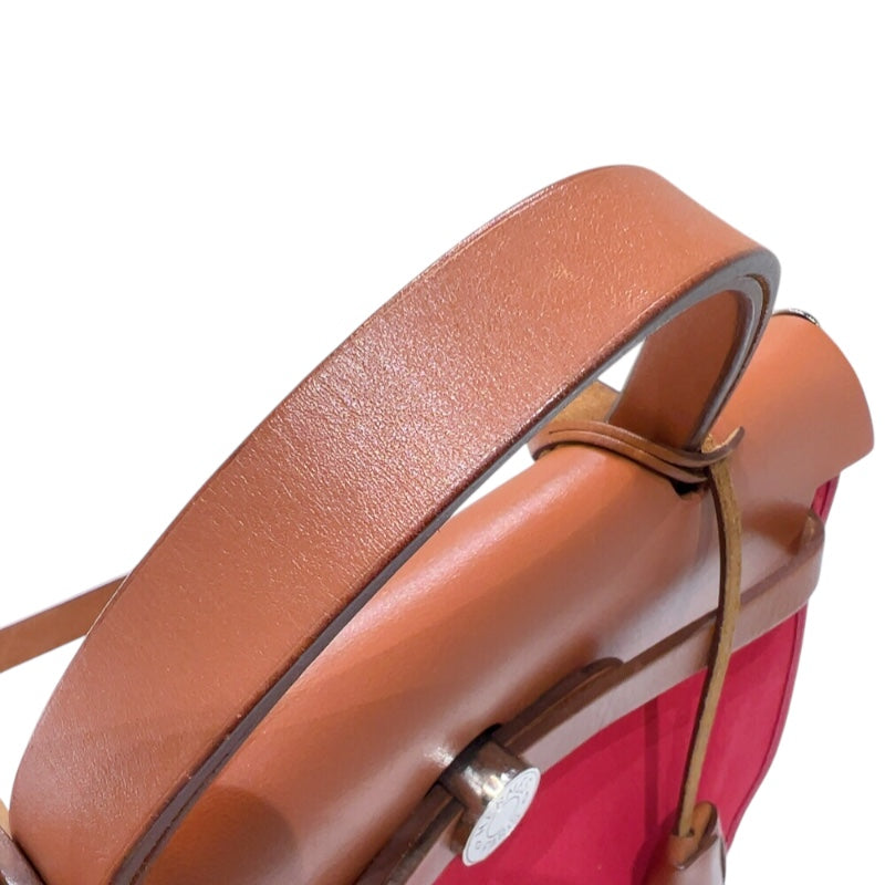 エルメス HERMES エールバッグジップPM □O刻　(2011年製) ブーゲンビリア　 シルバー金具 トワル/ハンター ユニセックス ハンドバッグ