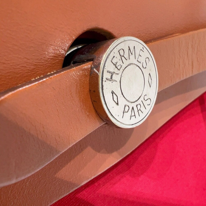 エルメス HERMES エールバッグジップPM □O刻　(2011年製) ブーゲンビリア　 シルバー金具 トワル/ハンター ユニセックス ハンドバッグ