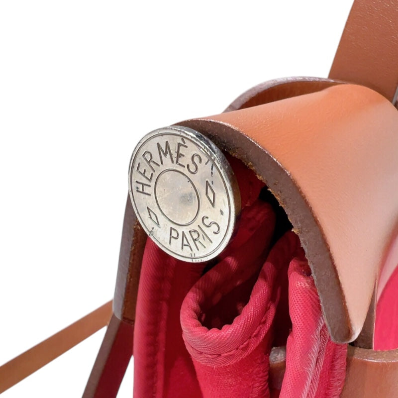 エルメス HERMES エールバッグジップPM □O刻　(2011年製) ブーゲンビリア　 シルバー金具 トワル/ハンター ユニセックス ハンドバッグ