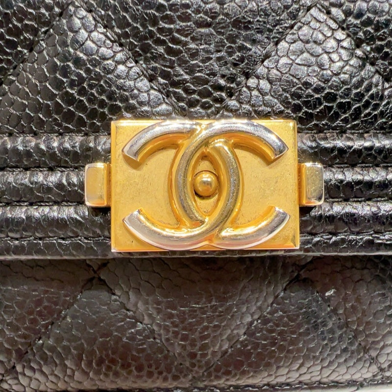 シャネル CHANEL ボーイシャネル チェーンウォレット A80287 ブラック ゴールド金具 キャビアスキン レディース ショルダーバッグ