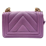 シャネル CHANEL ボーイシャネル15　Vステッチ　ミニチェーンショルダーバッグ A67364 パープルー　ゴールド金具 キャビアスキン レディース ショルダーバッグ