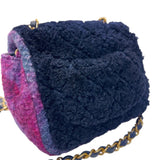 シャネル CHANEL ミニマトラッセ18 ブラック/パープル　ゴールド金具 ファー/レザー レディース ショルダーバッグ