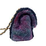シャネル CHANEL ミニマトラッセ18 ブラック/パープル　ゴールド金具 ファー/レザー レディース ショルダーバッグ