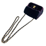 シャネル CHANEL ミニマトラッセ18 ブラック/パープル　ゴールド金具 ファー/レザー レディース ショルダーバッグ