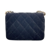 シャネル CHANEL ココマークミニマトラッセ　チェーンショルダーバッグ ブラック　ゴールド金具 ベロア　ラインストーン レディース ショルダーバッグ