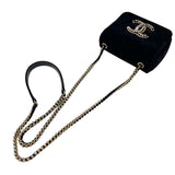 シャネル CHANEL ココマークミニマトラッセ　チェーンショルダーバッグ ブラック　ゴールド金具 ベロア　ラインストーン レディース ショルダーバッグ
