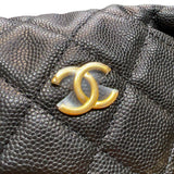 シャネル CHANEL リボン付　マトラッセミニハンドバッグ AP3943 ブラック　ゴールド金具 キャビアスキン レディース ショルダーバッグ