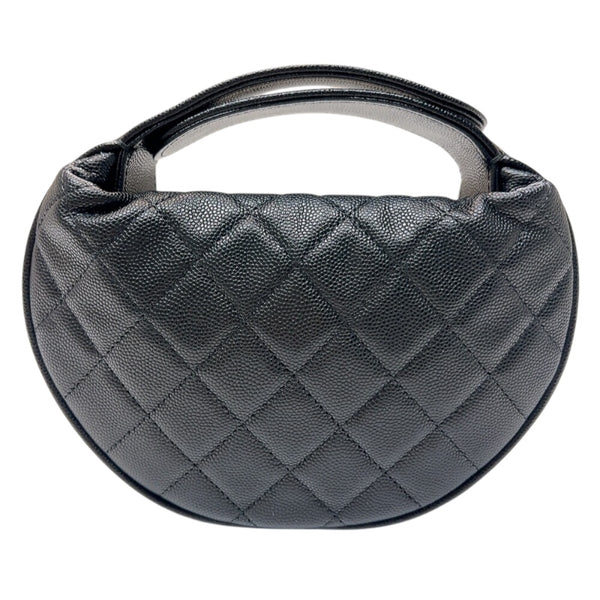 シャネル CHANEL リボン付　マトラッセミニハンドバッグ AP3943 ブラック　ゴールド金具 キャビアスキン レディース ショルダーバッグ