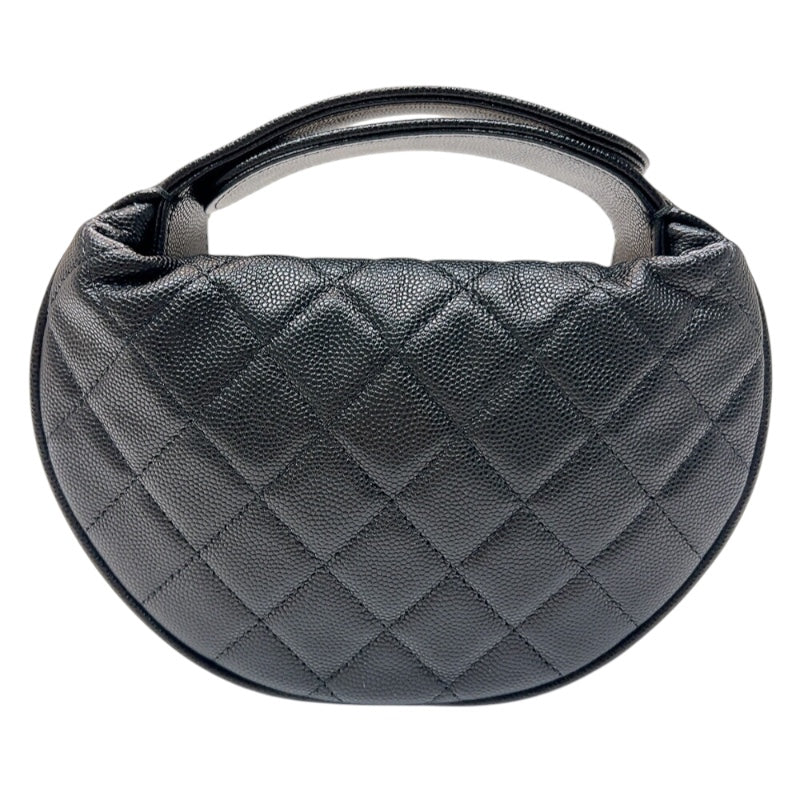 シャネル CHANEL リボン付　マトラッセミニハンドバッグ AP3943 ブラック　ゴールド金具 キャビアスキン レディース ショルダーバッグ