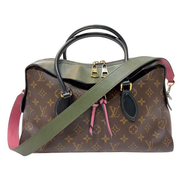 ルイ・ヴィトン LOUIS VUITTON テュイルリートート M41455 ブラウン/グリーン　ゴールド金具 モノグラム レディース トートバッグ