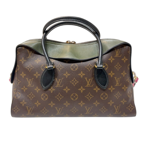 ルイ・ヴィトン LOUIS VUITTON テュイルリートート M41455 ブラウン/グリーン　ゴールド金具 モノグラム レディース トートバッグ