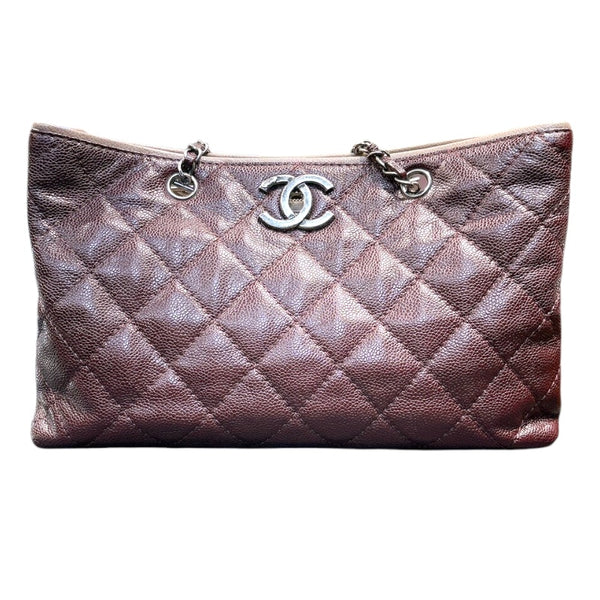 シャネル CHANEL マトラッセチェーントート A90451 ボルドー/シルバー金具 キャビアスキン レディース トートバッグ