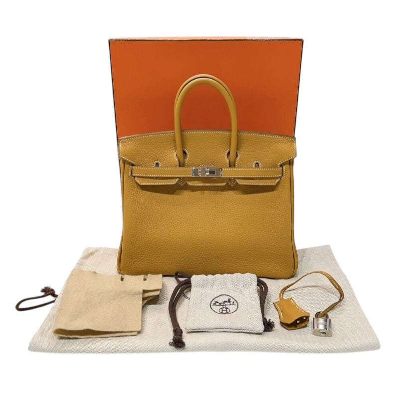 エルメス HERMES バーキン25 W刻印　(2024年製) ナチュラルサブレ　シルバー金具 トゴ レディース ハンドバッグ