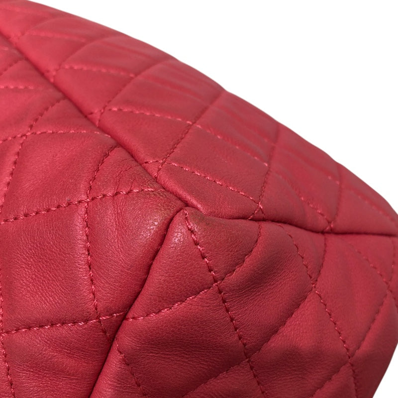 シャネル CHANEL マトラッセドローストリングチェーンショルダー ピンク レザー ラムスキン レディース ショルダーバッグ