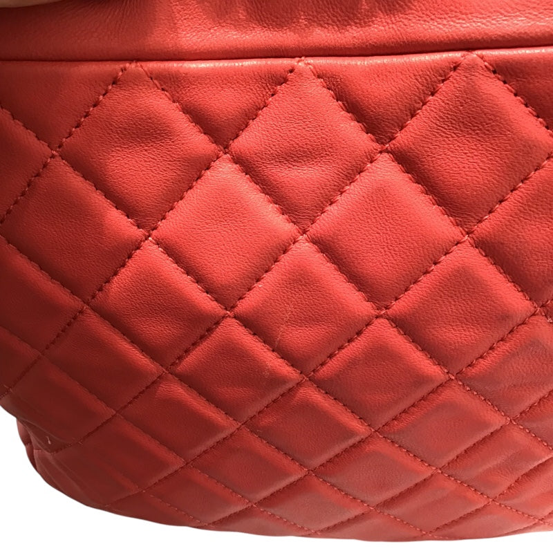 シャネル CHANEL マトラッセドローストリングチェーンショルダー ピンク レザー ラムスキン レディース ショルダーバッグ