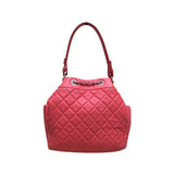 シャネル CHANEL マトラッセドローストリングチェーンショルダー ピンク レザー ラムスキン レディース ショルダーバッグ