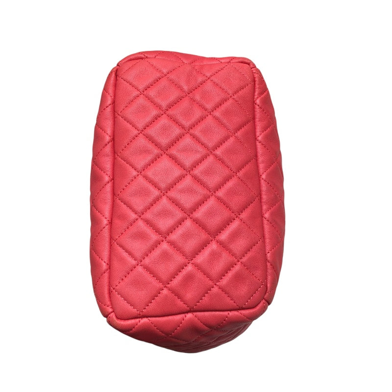 シャネル CHANEL マトラッセドローストリングチェーンショルダー ピンク レザー ラムスキン レディース ショルダーバッグ