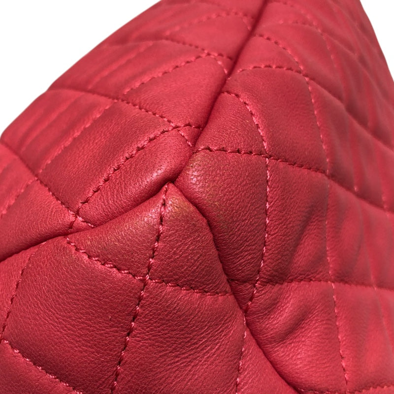 シャネル CHANEL マトラッセドローストリングチェーンショルダー ピンク レザー ラムスキン レディース ショルダーバッグ