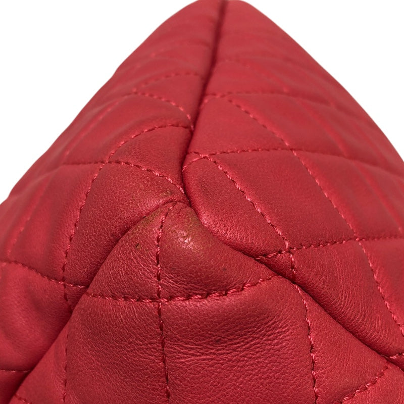 シャネル CHANEL マトラッセドローストリングチェーンショルダー ピンク レザー ラムスキン レディース ショルダーバッグ