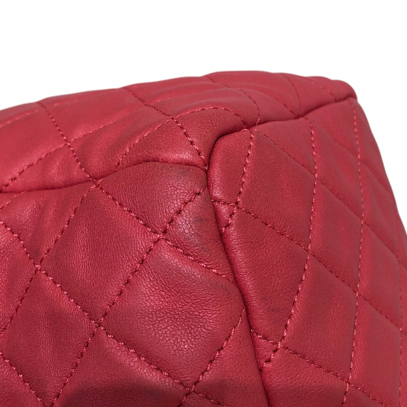 シャネル CHANEL マトラッセドローストリングチェーンショルダー ピンク レザー ラムスキン レディース ショルダーバッグ