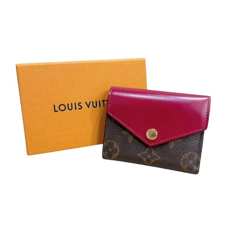 ルイ・ヴィトン LOUIS VUITTON ポルトフォイユ・ゾエ　モノグラム M62932 フューシャ　ゴールド金具 モノグラム  レディース 三つ折り財布