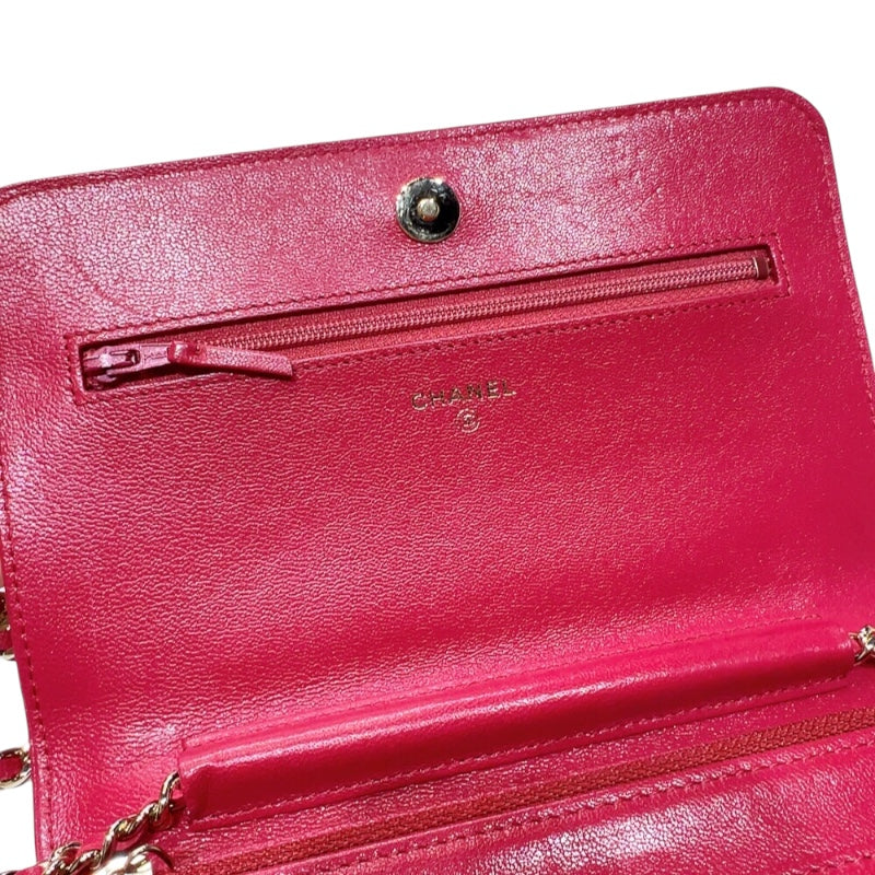 シャネル CHANEL マドモアゼル　　チェーンウオレット A80972 ピンク　ゴールド金具  カーフスキン レディース ハンドバッグ