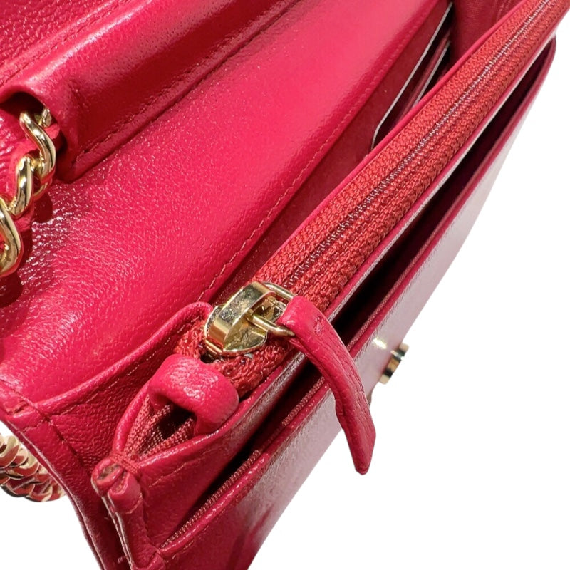 シャネル CHANEL マドモアゼル　　チェーンウオレット A80972 ピンク　ゴールド金具  カーフスキン レディース ハンドバッグ