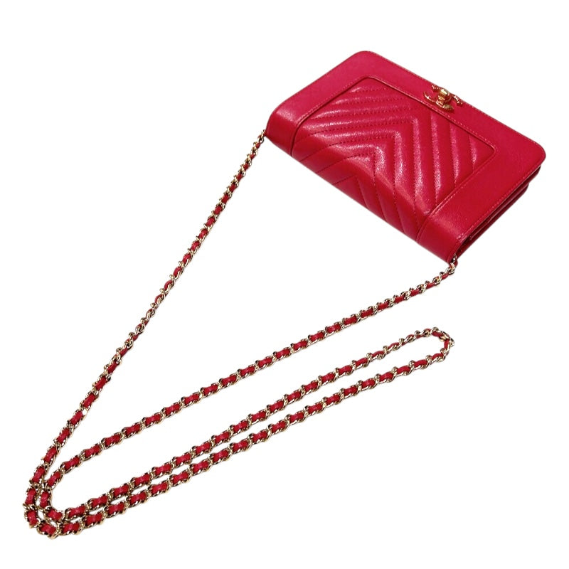 シャネル CHANEL マドモアゼル　　チェーンウオレット A80972 ピンク　ゴールド金具  カーフスキン レディース ハンドバッグ