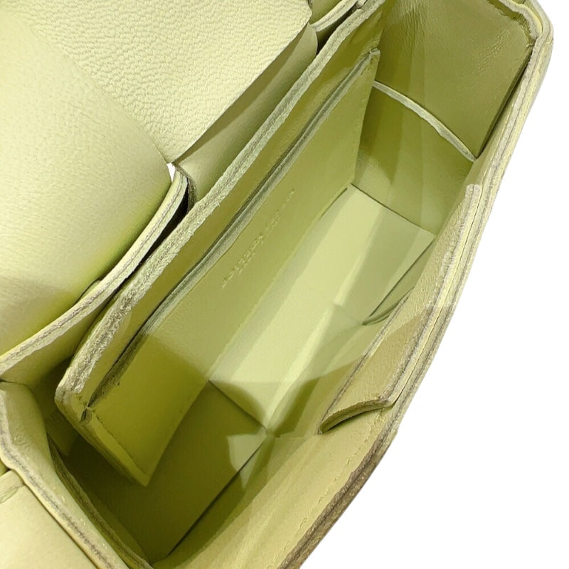 ボッテガ・ヴェネタ BOTTEGA VENETA キャンディ カセット 666688 ペールグリーン レザー レディース ショルダーバッグ