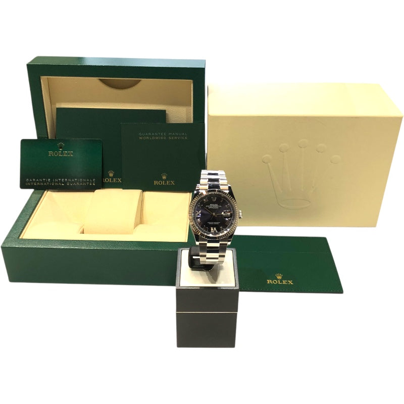 ロレックス ROLEX デイトジャスト36　オーベルジーヌ 126234 パープル WG/SS メンズ 腕時計