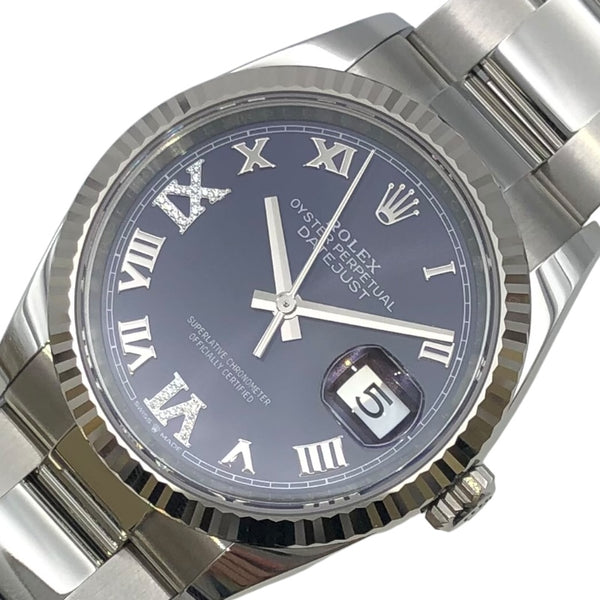 ロレックス ROLEX デイトジャスト36　オーベルジーヌ 126234 パープル WG/SS メンズ 腕時計