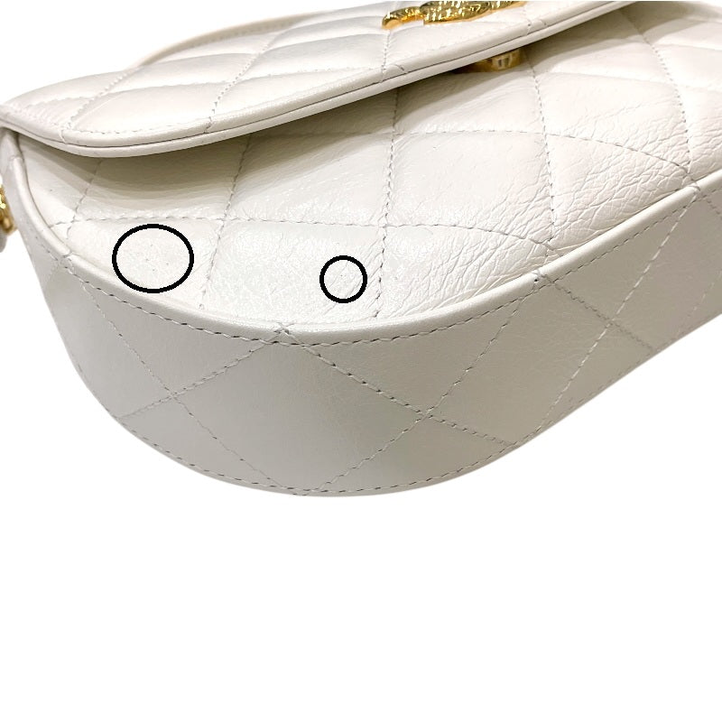 シャネル CHANEL マトラッセ 2WAYショルダーバッグ ホワイト ゴールド金具 カーフスキン レディース ショルダーバッグ