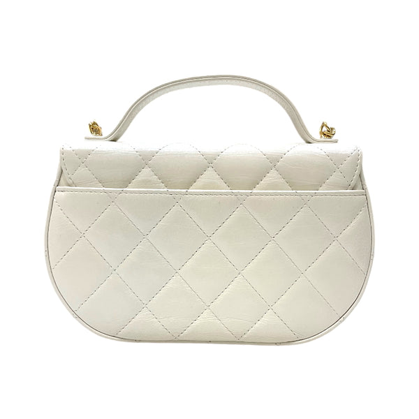 シャネル CHANEL マトラッセ 2WAYショルダーバッグ ホワイト ゴールド金具 カーフスキン レディース ショルダーバッグ