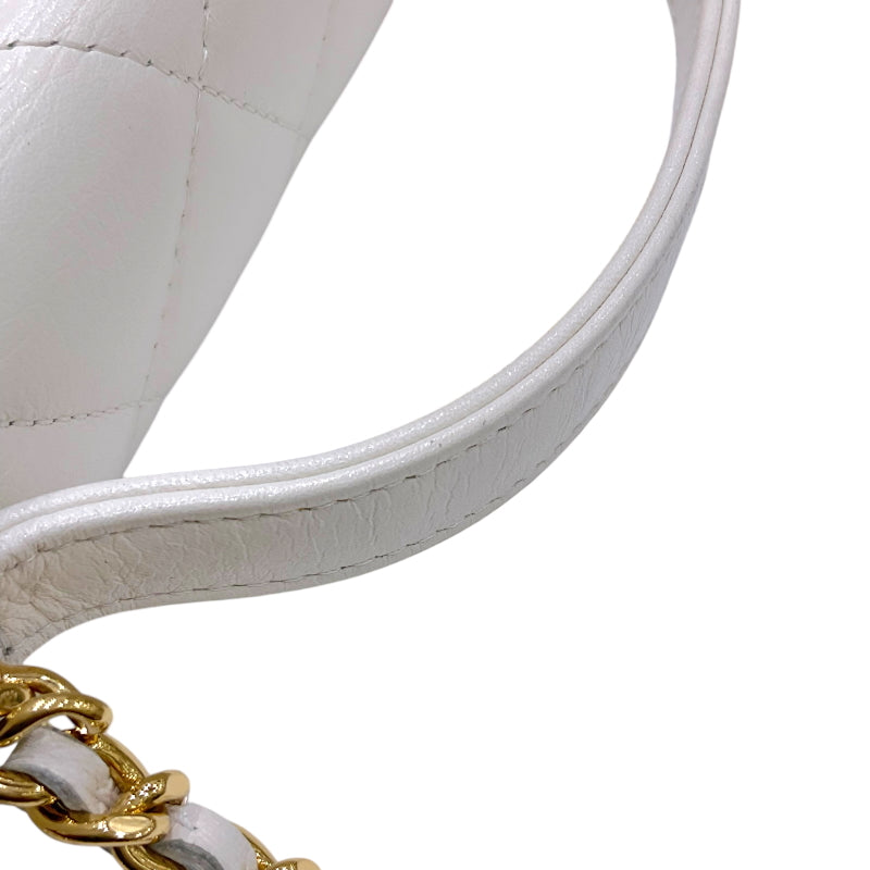 シャネル CHANEL マトラッセ 2WAYショルダーバッグ ホワイト ゴールド金具 カーフスキン レディース ショルダーバッグ