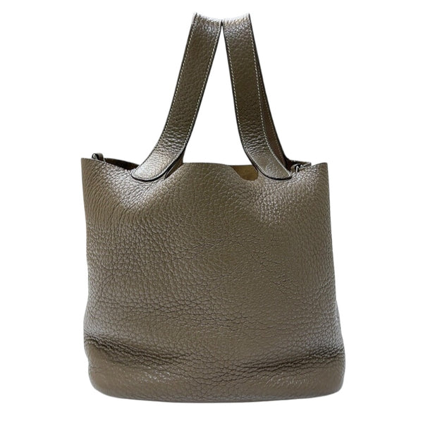 エルメス HERMES ピコタンMM □L刻印　(2008年製) エトゥープ　シルバー金具 トリヨンクレマンス レディース ハンドバッグ