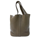 エルメス HERMES ピコタンMM □L刻印　(2008年製) エトゥープ　シルバー金具 トリヨンクレマンス レディース ハンドバッグ