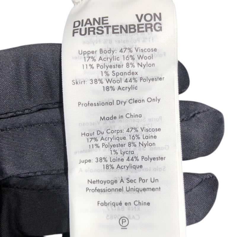 ダイアンフォンファステンバーグ DIANE von FURSTENBERG ニットラップドレス ブラック レーヨン レーヨン レディース ドレス