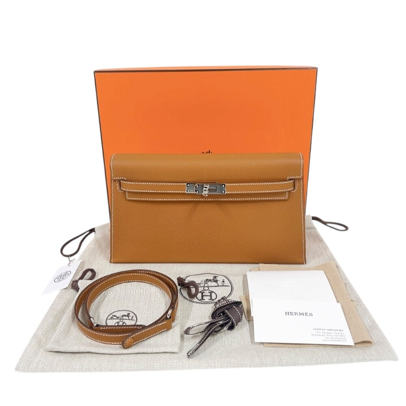 エルメス HERMES ケリーエラン K刻印　(2025年製) ゴールド　シルバー金具 ヴォーエプソン レディース ショルダーバッグ