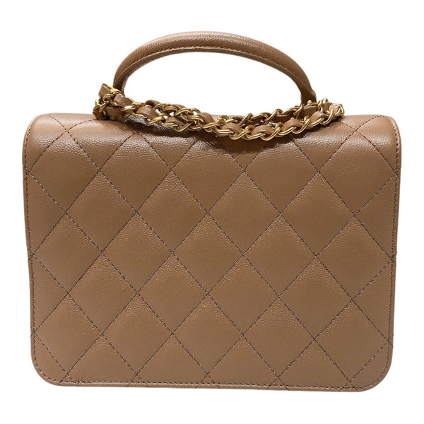 シャネル CHANEL マトラッセ2WAYチェーンショルダー ベージュ　ゴールド金具 キャビアスキン レディース ショルダーバッグ